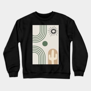 Boho abstract cactus mid century modern art Crewneck Sweatshirt